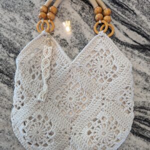 Boho Tote w/Beaded Handles